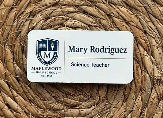 Custom Name Badge with Magnetic Backing (Sublimation)
